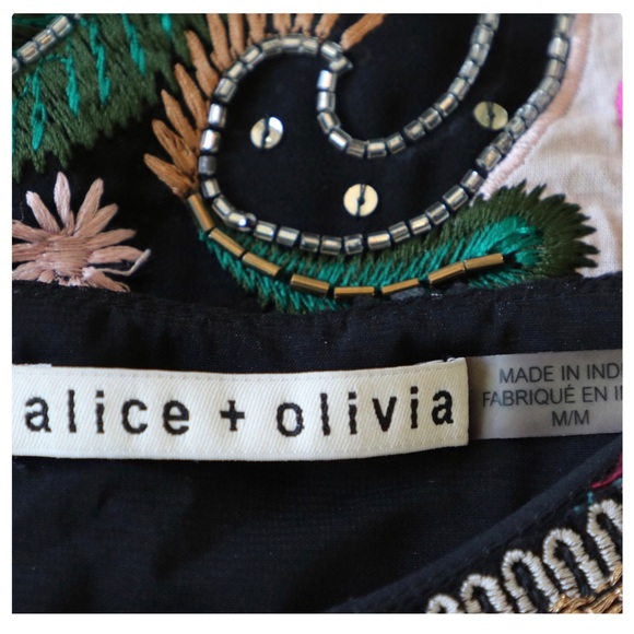 ALICE + OLIVIA Eleonora Embellished Floral Dress - Picture 12 of 14